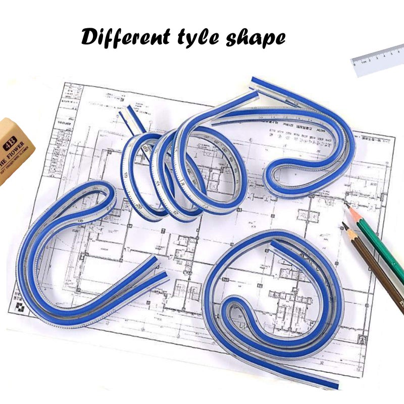 FORSUN 24 Inch (60cm) Flexible Curve Ruler Flex Design Rule, Ideal for use: Engineering Drawing, Design Graphics, Garment Design, All Kinds of Painting - Image 2
